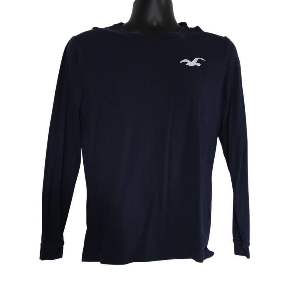 Hollister Men's Size Small Navy White Bird Logo Long Sleeve T-Shirt